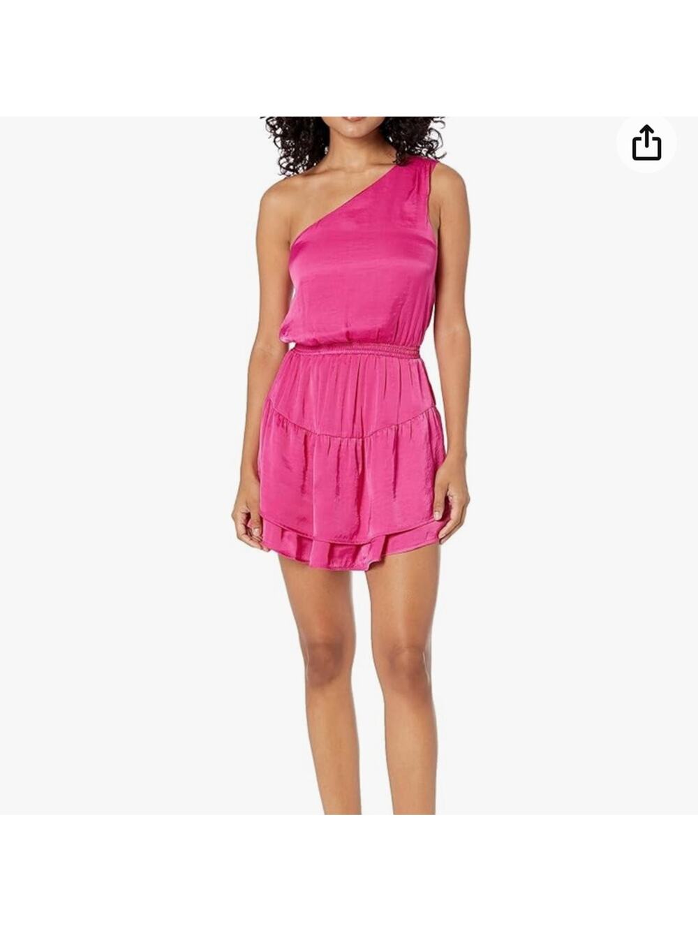 Steve Madden BB DAKOTA On Pointe One Shoulder Dress in Raspberry Rose M
